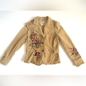Sugar Lips Corduroy Embroidered Jacket Sz. M